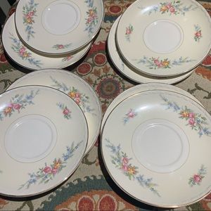 Set of 8 saucers plates eggshell georgian Homer Laughlin vintage